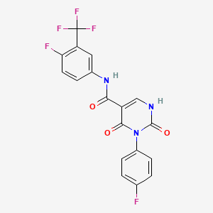 N-[4-fluoro-3-(trifluoromethyl)phenyl]-3-(4-fluorophenyl)-2,4-dioxo-1,2,3,4-tetrahydropyrimidine-5-carboxamide