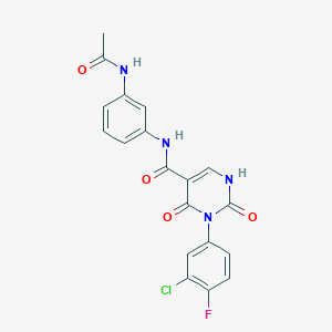 3-(3-chloro-4-fluorophenyl)-N-(3-acetamidophenyl)-2,4-dioxo-1,2,3,4-tetrahydropyrimidine-5-carboxamide