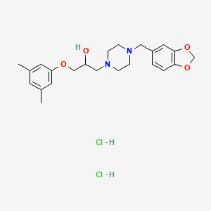 B6482198 1-{4-[(2H-1,3-benzodioxol-5-yl)methyl]piperazin-1-yl}-3-(3,5-dimethylphenoxy)propan-2-ol dihydrochloride CAS No. 1179405-04-9