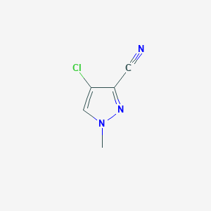 molecular formula C5H4ClN3 B064830 4-chloro-1-methyl-1H-pyrazole-3-carbonitrile CAS No. 175204-86-1