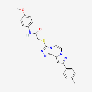 molecular formula C23H20N6O2S B6483053 N-(4-METHOXYPHENYL)-2-{[9-(4-METHYLPHENYL)PYRAZOLO[1,5-A][1,2,4]TRIAZOLO[3,4-C]PYRAZIN-3-YL]SULFANYL}ACETAMIDE CAS No. 1223946-94-8