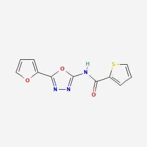 molecular formula C11H7N3O3S B6483484 N-[5-(furan-2-yl)-1,3,4-oxadiazol-2-yl]thiophene-2-carboxamide CAS No. 887883-01-4