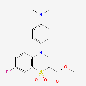 molecular formula C18H17FN2O4S B6483592 methyl 4-[4-(dimethylamino)phenyl]-7-fluoro-4H-1,4-benzothiazine-2-carboxylate 1,1-dioxide CAS No. 1291852-57-7