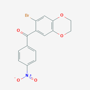 molecular formula C15H10BrNO5 B064839 (7-Bromo-2,3-dihydro-1,4-benzodioxin-6-yl)(4-nitrophenyl)methanone CAS No. 175136-46-6