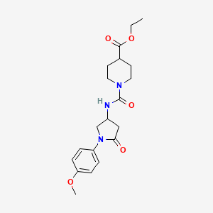 molecular formula C20H27N3O5 B6484387 ethyl 1-{[1-(4-methoxyphenyl)-5-oxopyrrolidin-3-yl]carbamoyl}piperidine-4-carboxylate CAS No. 877640-18-1