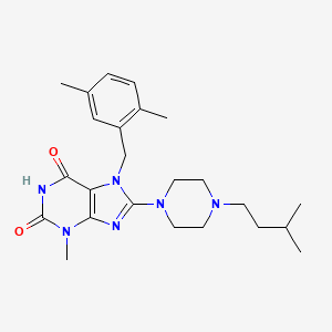 molecular formula C24H34N6O2 B6484533 7-(2,5-dimethylbenzyl)-8-(4-isopentylpiperazin-1-yl)-3-methyl-1H-purine-2,6(3H,7H)-dione CAS No. 898408-96-3