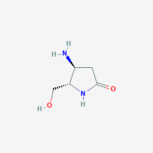 molecular formula C5H10N2O2 B064846 (4S,5S)-4-amino-5-(hydroxymethyl)pyrrolidin-2-one CAS No. 195525-48-5