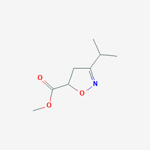 molecular formula C8H13NO3 B064854 Methyl 3-isopropyl-4,5-dihydroisoxazole-5-carboxylate CAS No. 162218-92-0