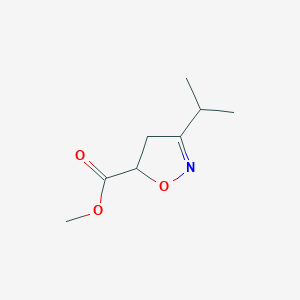 molecular formula C8H13NO3 B064854 Methyl 3-propan-2-yl-4,5-dihydro-1,2-oxazole-5-carboxylate CAS No. 162218-92-0