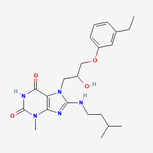 7-[3-(3-ethylphenoxy)-2-hydroxypropyl]-3-methyl-8-[(3-methylbutyl)amino]-2,3,6,7-tetrahydro-1H-purine-2,6-dione