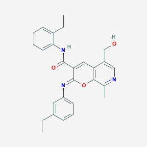 (2Z)-N-(2-ethylphenyl)-2-[(3-ethylphenyl)imino]-5-(hydroxymethyl)-8-methyl-2H-pyrano[2,3-c]pyridine-3-carboxamide