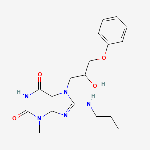 7-(2-hydroxy-3-phenoxypropyl)-3-methyl-8-(propylamino)-2,3,6,7-tetrahydro-1H-purine-2,6-dione