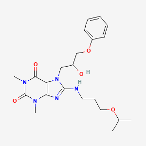 7-(2-hydroxy-3-phenoxypropyl)-1,3-dimethyl-8-{[3-(propan-2-yloxy)propyl]amino}-2,3,6,7-tetrahydro-1H-purine-2,6-dione