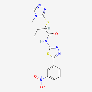 2-[(4-methyl-4H-1,2,4-triazol-3-yl)sulfanyl]-N-[5-(3-nitrophenyl)-1,3,4-thiadiazol-2-yl]butanamide
