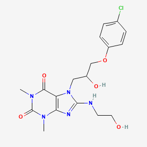 7-[3-(4-chlorophenoxy)-2-hydroxypropyl]-8-[(2-hydroxyethyl)amino]-1,3-dimethyl-2,3,6,7-tetrahydro-1H-purine-2,6-dione