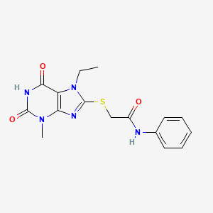 2-[(7-ethyl-3-methyl-2,6-dioxo-2,3,6,7-tetrahydro-1H-purin-8-yl)sulfanyl]-N-phenylacetamide