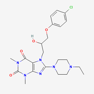 7-[3-(4-chlorophenoxy)-2-hydroxypropyl]-8-(4-ethylpiperazin-1-yl)-1,3-dimethyl-2,3,6,7-tetrahydro-1H-purine-2,6-dione