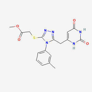 molecular formula C17H17N5O4S B6485910 methyl 2-((5-((2,6-dioxo-1,2,3,6-tetrahydropyrimidin-4-yl)methyl)-4-(m-tolyl)-4H-1,2,4-triazol-3-yl)thio)acetate CAS No. 6289-28-7