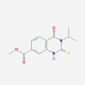 molecular formula C13H14N2O3S B6486222 methyl 3-isopropyl-4-oxo-2-thioxo-1,2,3,4-tetrahydroquinazoline-7-carboxylate CAS No. 451465-64-8