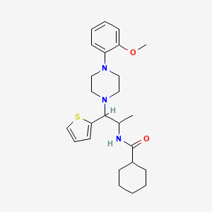 molecular formula C25H35N3O2S B6486275 N-(1-(4-(2-methoxyphenyl)piperazin-1-yl)-1-(thiophen-2-yl)propan-2-yl)cyclohexanecarboxamide CAS No. 887206-77-1