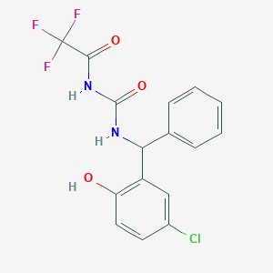 molecular formula C16H12ClF3N2O3 B064865 N-((((5-Chloro-2-hydroxyphenyl)methyl)amino)carbonyl)-2,2,2-trifluoroacetamide CAS No. 160776-86-3