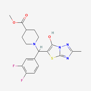 methyl 1-[(3,4-difluorophenyl)({6-hydroxy-2-methyl-[1,2,4]triazolo[3,2-b][1,3]thiazol-5-yl})methyl]piperidine-4-carboxylate
