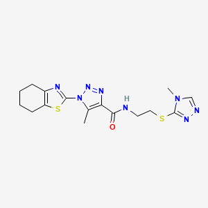 5-methyl-N-{2-[(4-methyl-4H-1,2,4-triazol-3-yl)sulfanyl]ethyl}-1-(4,5,6,7-tetrahydro-1,3-benzothiazol-2-yl)-1H-1,2,3-triazole-4-carboxamide