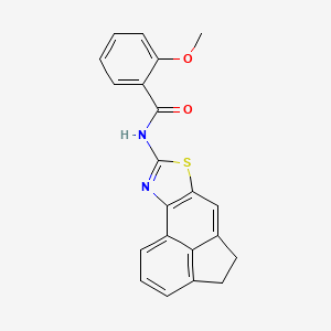2-methoxy-N-{5-thia-3-azatetracyclo[6.6.1.0^{2,6}.0^{11,15}]pentadeca-1(15),2(6),3,7,11,13-hexaen-4-yl}benzamide
