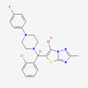 molecular formula C22H21ClFN5OS B6486893 5-[(2-chlorophenyl)[4-(4-fluorophenyl)piperazin-1-yl]methyl]-2-methyl-[1,2,4]triazolo[3,2-b][1,3]thiazol-6-ol CAS No. 869344-20-7