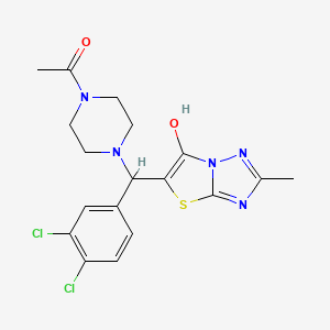 1-{4-[(3,4-dichlorophenyl)({6-hydroxy-2-methyl-[1,2,4]triazolo[3,2-b][1,3]thiazol-5-yl})methyl]piperazin-1-yl}ethan-1-one