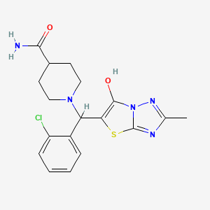 1-[(2-chlorophenyl)({6-hydroxy-2-methyl-[1,2,4]triazolo[3,2-b][1,3]thiazol-5-yl})methyl]piperidine-4-carboxamide
