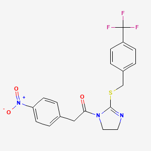 2-(4-nitrophenyl)-1-[2-({[4-(trifluoromethyl)phenyl]methyl}sulfanyl)-4,5-dihydro-1H-imidazol-1-yl]ethan-1-one
