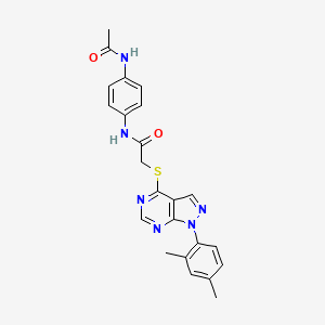 molecular formula C23H22N6O2S B6486969 2-{[1-(2,4-dimethylphenyl)-1H-pyrazolo[3,4-d]pyrimidin-4-yl]sulfanyl}-N-(4-acetamidophenyl)acetamide CAS No. 872590-34-6