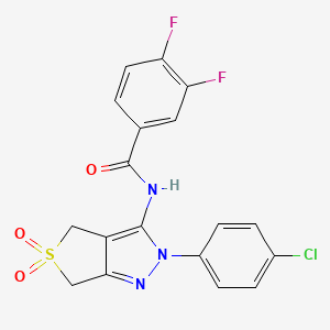 N-[2-(4-chlorophenyl)-5,5-dioxo-2H,4H,6H-5lambda6-thieno[3,4-c]pyrazol-3-yl]-3,4-difluorobenzamide