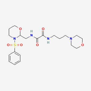 N-{[3-(benzenesulfonyl)-1,3-oxazinan-2-yl]methyl}-N'-[3-(morpholin-4-yl)propyl]ethanediamide