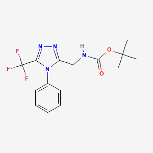 molecular formula C15H17F3N4O2 B6487147 Carbamic acid, N-[[4-phenyl-5-(trifluoromethyl)-4H-1,2,4-triazol-3-yl]methyl]-, 1,1-dimethylethyl ester CAS No. 1283108-14-4