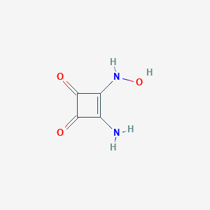 molecular formula C4H4N2O3 B064872 3-Amino-4-(hydroxyamino)cyclobut-3-ene-1,2-dione CAS No. 178324-47-5