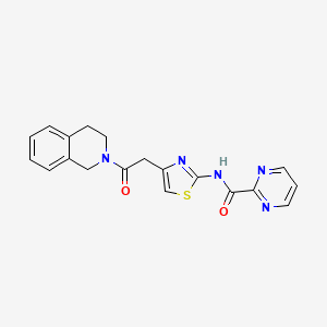 molecular formula C19H17N5O2S B6487219 N-{4-[2-oxo-2-(1,2,3,4-tetrahydroisoquinolin-2-yl)ethyl]-1,3-thiazol-2-yl}pyrimidine-2-carboxamide CAS No. 1286712-85-3
