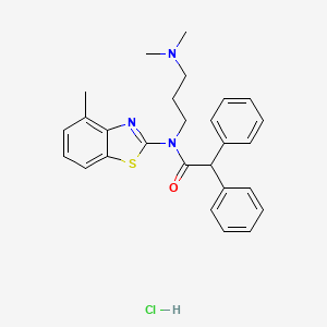 molecular formula C27H30ClN3OS B6487248 N-[3-(dimethylamino)propyl]-N-(4-methyl-1,3-benzothiazol-2-yl)-2,2-diphenylacetamide hydrochloride CAS No. 1216638-79-7