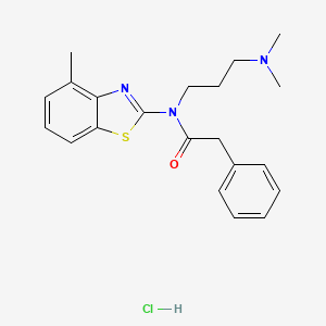 molecular formula C21H26ClN3OS B6487254 N-[3-(dimethylamino)propyl]-N-(4-methyl-1,3-benzothiazol-2-yl)-2-phenylacetamide hydrochloride CAS No. 1215413-70-9