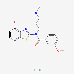 molecular formula C20H23ClFN3O2S B6487269 N-[3-(dimethylamino)propyl]-N-(4-fluoro-1,3-benzothiazol-2-yl)-3-methoxybenzamide hydrochloride CAS No. 1216408-42-2