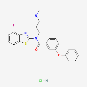 molecular formula C25H25ClFN3O2S B6487289 N-[3-(dimethylamino)propyl]-N-(4-fluoro-1,3-benzothiazol-2-yl)-3-phenoxybenzamide hydrochloride CAS No. 1215778-67-8