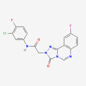 molecular formula C17H10ClF2N5O2 B6487304 N-(3-chloro-4-fluorophenyl)-2-{9-fluoro-3-oxo-2H,3H-[1,2,4]triazolo[4,3-c]quinazolin-2-yl}acetamide CAS No. 1286705-74-5