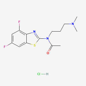 molecular formula C14H18ClF2N3OS B6487310 N-(4,6-difluoro-1,3-benzothiazol-2-yl)-N-[3-(dimethylamino)propyl]acetamide hydrochloride CAS No. 1216702-64-5