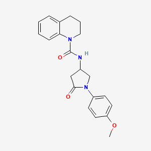 molecular formula C21H23N3O3 B6487356 N-[1-(4-methoxyphenyl)-5-oxopyrrolidin-3-yl]-1,2,3,4-tetrahydroquinoline-1-carboxamide CAS No. 894029-31-3
