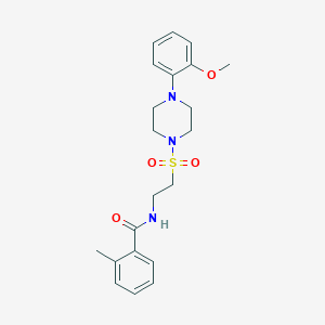 molecular formula C21H27N3O4S B6487368 N-(2-{[4-(2-methoxyphenyl)piperazin-1-yl]sulfonyl}ethyl)-2-methylbenzamide CAS No. 897611-01-7
