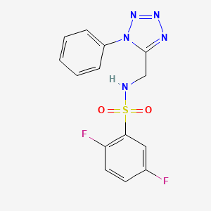 molecular formula C14H11F2N5O2S B6487388 2,5-difluoro-N-[(1-phenyl-1H-1,2,3,4-tetrazol-5-yl)methyl]benzene-1-sulfonamide CAS No. 921124-43-8