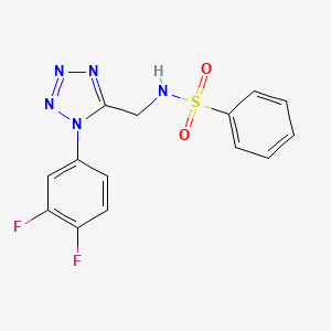 molecular formula C14H11F2N5O2S B6487421 N-{[1-(3,4-difluorophenyl)-1H-1,2,3,4-tetrazol-5-yl]methyl}benzenesulfonamide CAS No. 921084-02-8