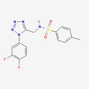 molecular formula C15H13F2N5O2S B6487427 N-{[1-(3,4-difluorophenyl)-1H-1,2,3,4-tetrazol-5-yl]methyl}-4-methylbenzene-1-sulfonamide CAS No. 942000-27-3