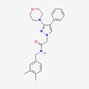 molecular formula C24H28N4O2 B6487444 N-[(3,4-dimethylphenyl)methyl]-2-[3-(morpholin-4-yl)-4-phenyl-1H-pyrazol-1-yl]acetamide CAS No. 1286706-52-2